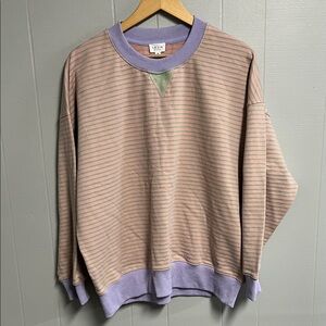 NWT Le Lis Stripe Sweatshirt Top Blouse Medium